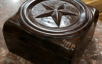 Carved Hinged Wooden Storage Box