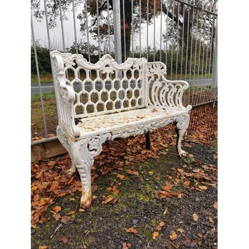Cast iron two seater garden bench in the Rocco style {90 cm ...