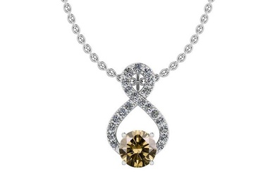 Certified 1.83 Ctw SI2/I1 Natural Fancy Yellow And White Diamond Style Prong Set 14K White Gold