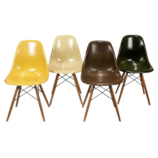 Charles and Ray Eames, DSW shell chairs, set of 4