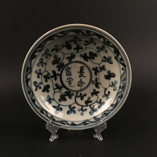 Chinese Blue-White 'Longevity with Wealth' Porcelain