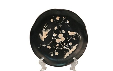 Chinese Ding Ware Engraved Design 'Plum Flower & Birds'
