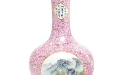Chinese Famille-Rose Porcelain Bottle Vase