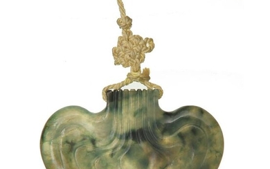 Chinese Jadeite Purse-Form Toggle, 19th Century