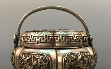 Chinese Silvering Bronze Hand Warmer