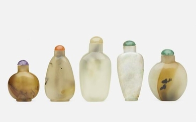 Chinese, agate and jade snuff bottles