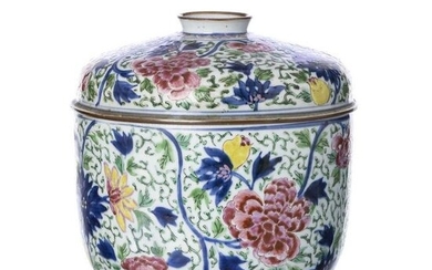 Chinese porcelain 'famille rose' pot, Yongzheng