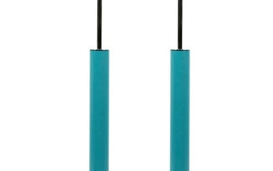 Chrome and Turquoise Lamps