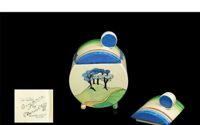 Clarice Cliff Lidded Blue Fins Preserve Pot. Full Stamps to ...