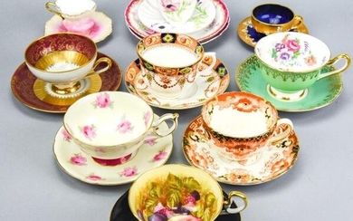 Collection Assorted Teacups & Saucers: Limoges