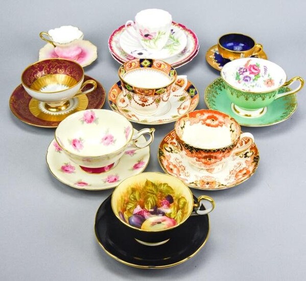 Collection Assorted Teacups & Saucers: Limoges