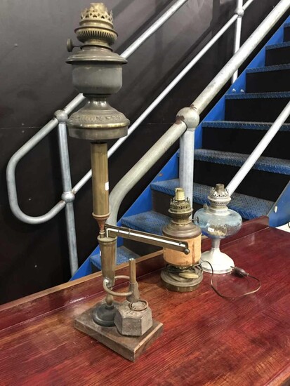 Collection of Brass Lamps (H: 67cm)