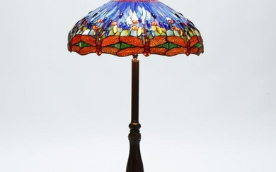 Contemporary Stained Glass Dragonfly Lamp