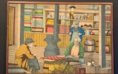 Country Store Interior Painting, c. 1910, Holyoke, MA