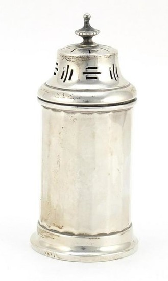 Cylindrical silver caster by James Carr, Birmingham