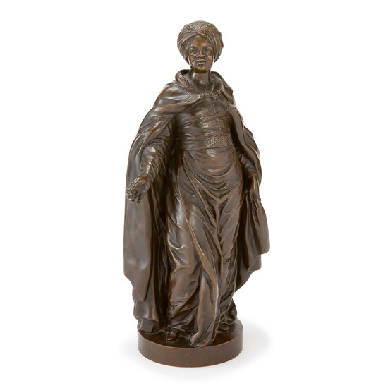 D’APRS JOSSE-FRANOIS-JOSEPH LERICHE (1738-1812) KIZLAR AGASSI Statuette en bronze patine...
