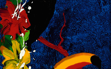 DEAN VELLA (1958 - ) Toucan In Flowers acrylic on...