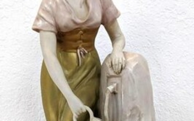 DUX Czechoslovakian PotteryFigural Sculpture. Young wo