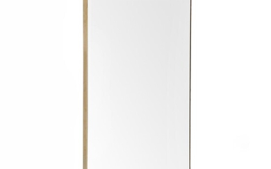 SOLD. Danish design: Rectangular wall mirror with frame of solid brushed brass. H. 175 cm. W. 90 cm. – Bruun Rasmussen Auctioneers of Fine Art