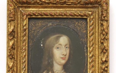 D'après David Beck D'après David Beck Portrait miniature de Christina, reine de Suède (1626-1689), tête...