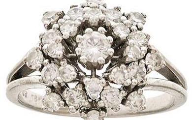 Diamant Brillant Ring, 750 Weißgold, ein Brillant von ca. 0,17ct,...