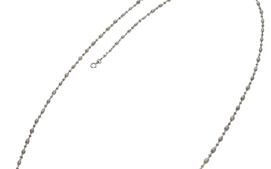 Diamond, Gold Necklace Stones: Faceted diamond beads Metal: 14k...