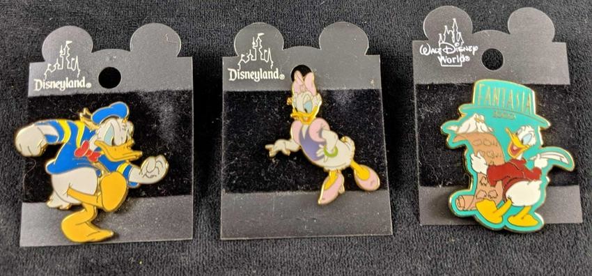 Disney Lot Of Retired Donald Duck Pins Of Three