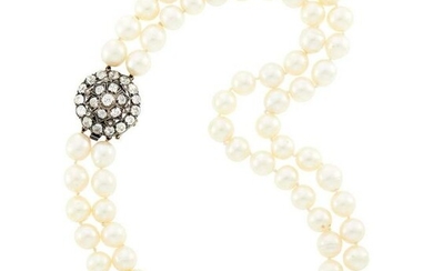 Double Strand Cultured Pearl Necklace with Low Karat
