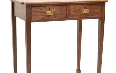 Early 19th century mahogany two-drawer side table