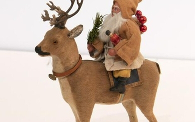 Early German Santa-riding reindeer