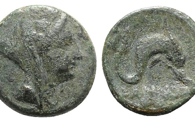 Eastern Italy, Larinum, c. 210-175 BC. Æ Binux (18mm, 5.13g,...