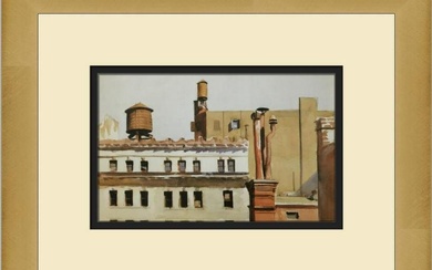 Edward Hopper Rooftops Custom Framed Print