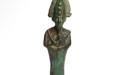 Egyptian Bronze Figure of Osiris wearing the Plumed