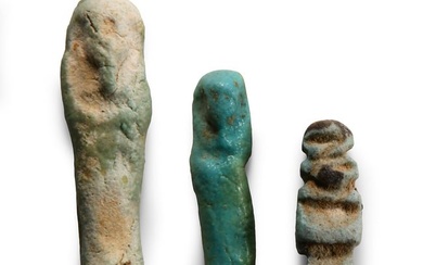 Egyptian Faience Shabti and Amulet Group