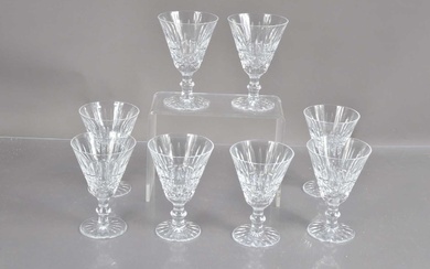 Eight Waterford crystal 'Tramore' wine or water goblets