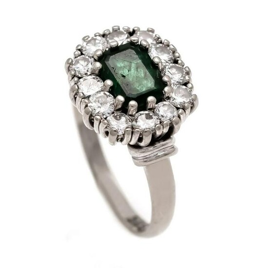 Emerald and diamond ring WG 58