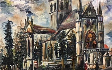 Emile BOYER (1877-1948) "Notre Dame" Huile sur toile, signée en bas à droite 65 x...