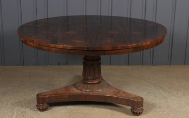 English William IV Rosewood Tilt Top Center Table