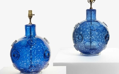 Ercole Barovier (Italian, 1889-1974) Pair of "Efeso" Table Lamps, Italy, 1964