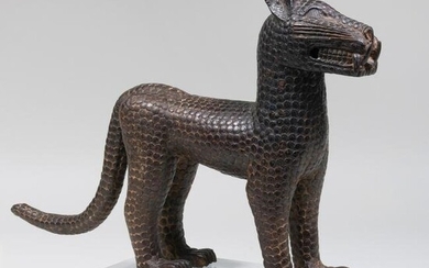 Ethnographic Metal Figure of Cat