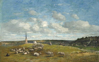 Eugène Boudin (1824-1898) Paysage aux environs de Deauville