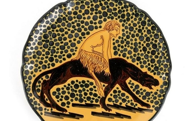 F.A.M.A. - ASCOLI - Plate with satire and panther