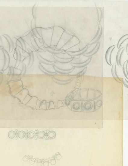 Fifteen jewelry design sketches attributed to Antonio