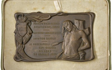 Firenze 1906. Placca Confraternita della Misericordia di San Sebastiano. Opus:...