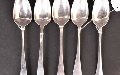 Five American Silver Tablespoons