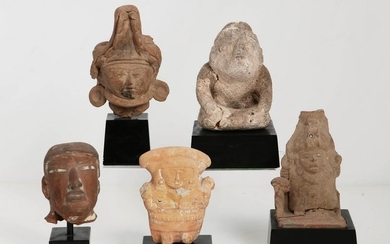 Five Mesoamerican pottery fragments