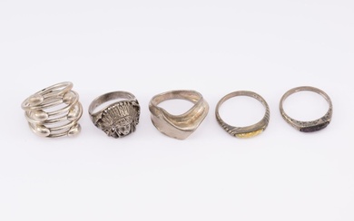 Five Sterling Silver Rings