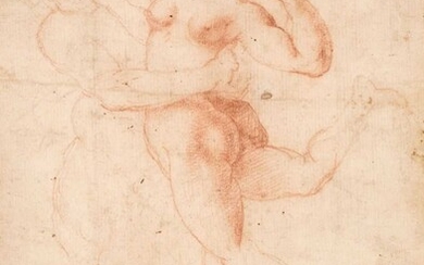 Florentine School, Early 17th Century. A Satyr abducting a Nymph, sanguine crayon on fine laid paper