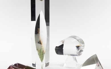 Four Studio Glass Sculptures, 1980s
