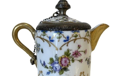 French 19th Century Sevres Silver Mounted Tea Pot